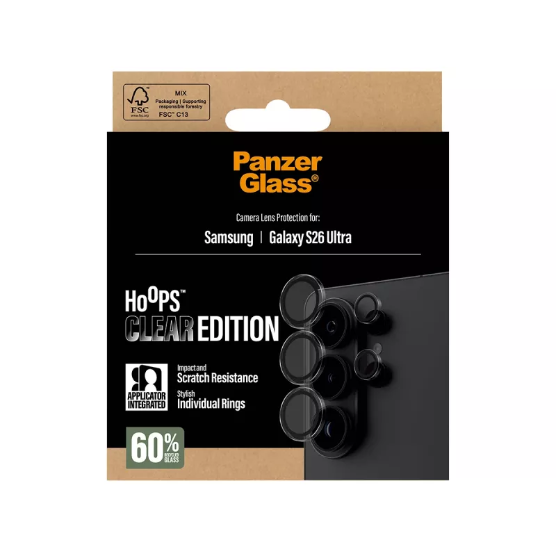 Osłona obiektywu aparatu PanzerGlass Hoops Transparent do Samsung Galaxy S26 Ultra PG34551