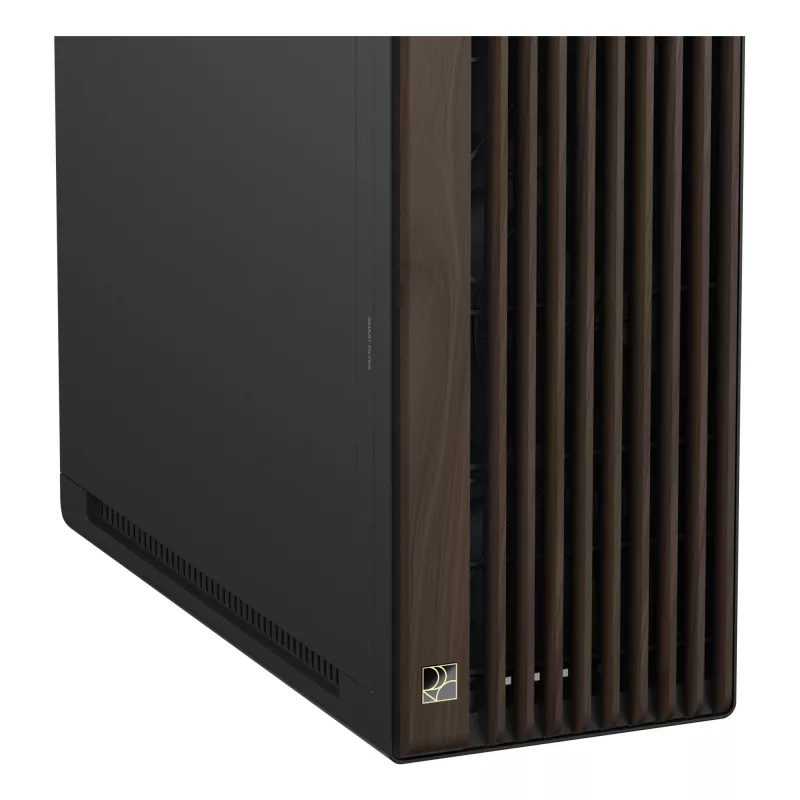 Obudowa PC ASUS ProArt PA602 Wood Edition Midi Tower — Czarno-Drewniana, obsługuje ATX/EATX, 2x200mm z przodu, 1x140mm z tyłu