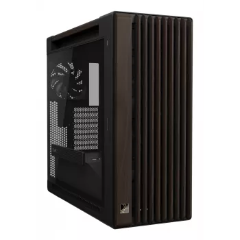 ASUS ProArt PA602 Wood Edition Modern Czarny - panel z hartowanego szkła, czarna obudowa midi tower, drewno