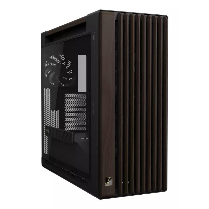 ASUS ProArt PA602 Wood Edition Modern Czarny - panel z hartowanego szkła, czarna obudowa midi tower, drewno