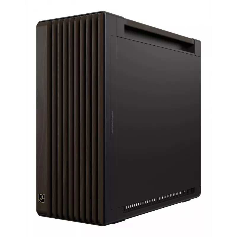 ASUS ProArt PA602 Wood Edition Modern Czarny - panel z hartowanego szkła, czarna obudowa midi tower, drewno