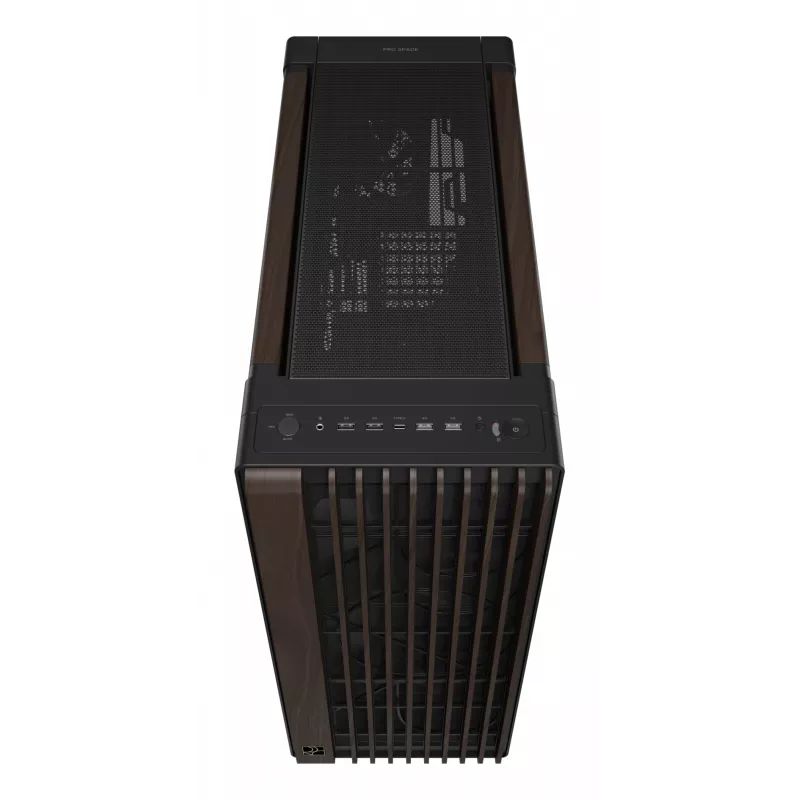 ASUS ProArt PA602 Wood Edition Modern Czarny - panel z hartowanego szkła, czarna obudowa midi tower, drewno
