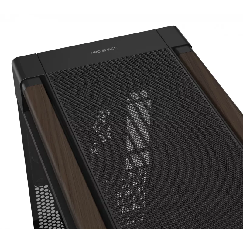 ASUS ProArt PA602 Wood Edition Modern Czarny - panel z hartowanego szkła, czarna obudowa midi tower, drewno