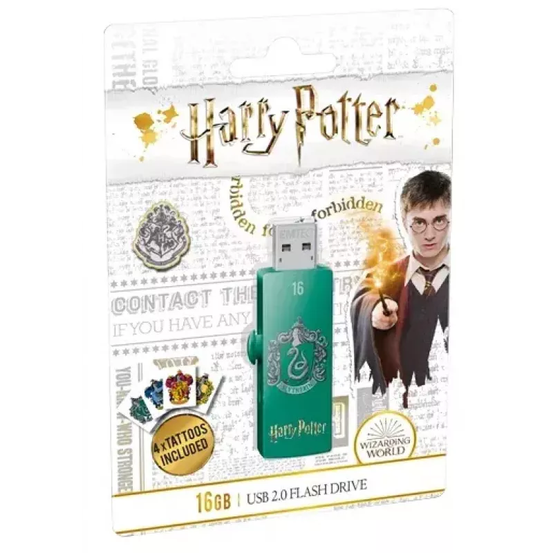 Pamięć USB EMTEC M730 Slytherin 16 GB, USB Typ-A 2.0, wysuwana, zielona