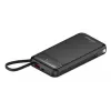 Powerbank MediaRange MRMA753 10 000 mAh LiPo ze zintegrowanymi kablami, wyświetlaczem LC, USB-C PD i Quick Charge, czarny