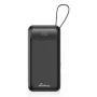Powerbank MediaRange MRMA753 10 000 mAh LiPo ze zintegrowanymi kablami, wyświetlaczem LC, USB-C PD i Quick Charge, czarny