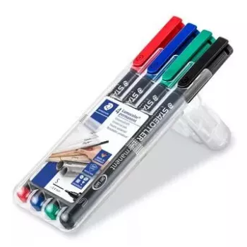 Permanentny marker Staedtler Lumocolor 313 WP4 czarny, niebieski, zielony, czerwony
