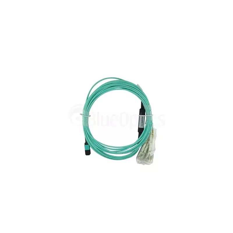 BlueOptics CBL-MTP12-4LC-OM3-10M-BO światłowodowy kabel krosowy (patchcord) breakout, MTP-4xLC wielomodowy OM3, 10 m, MTP/UPC, LC/UPC