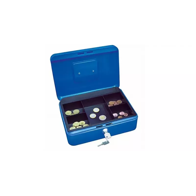 Kasetka na pieniądze Wedo 145 303X Stal Niebieska Zamek na klucz 250x180x90mm