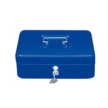 Kasetka na pieniądze Wedo 145 303X Stal Niebieska Zamek na klucz 250x180x90mm