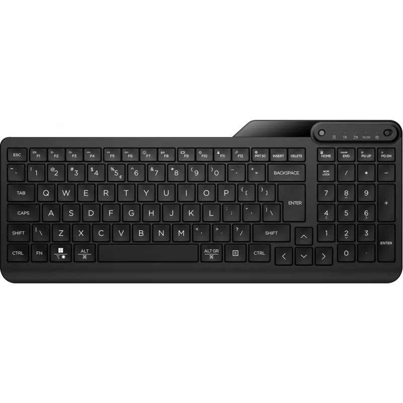 Bezprzewodowa klawiatura pełnowymiarowa HP 475 — dwutrybowa RF Wireless + Bluetooth, membranowa, czarna