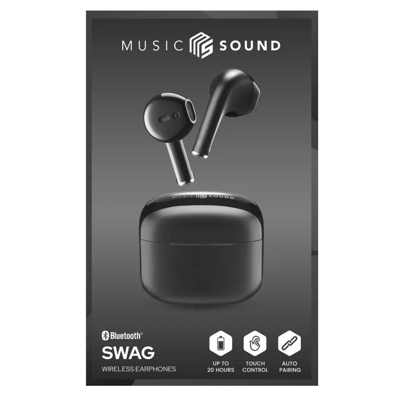 Music Sound Swag SWAG – douszne słuchawki Bluetooth w kształcie kapsułki BTMSTWSSWAGK