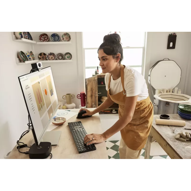Programowalna klawiatura bezprzewodowa HP 455, pełnowymiarowa (100%), RF Wireless, membranowa, czarna