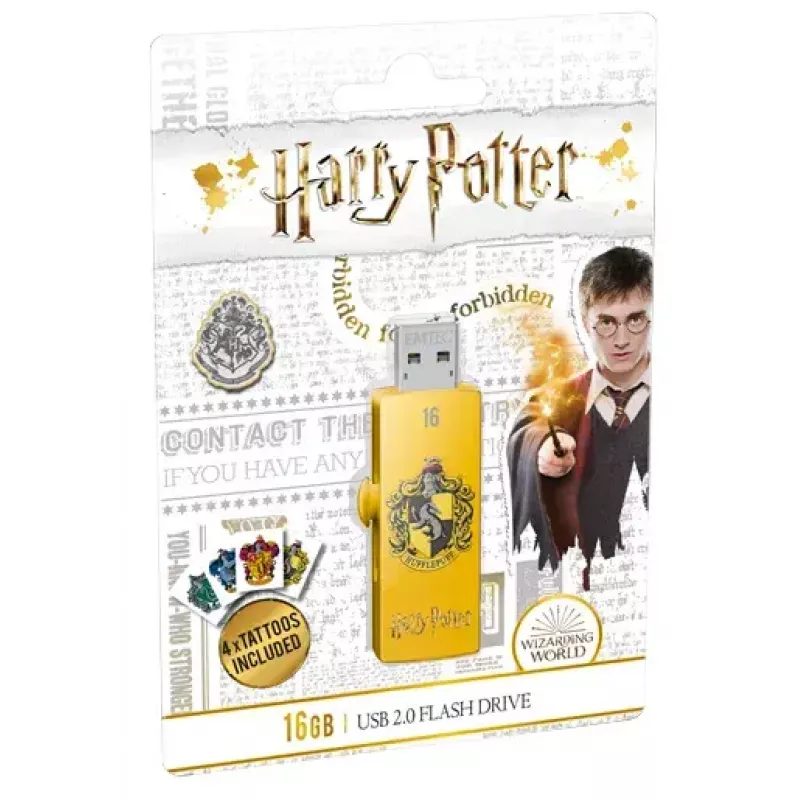 Pendrive EMTEC M730 Harry Potter 16 GB USB Typ-A 2.0 żółty, forma wysuwana