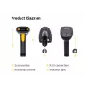 Ręczny skaner kodów kreskowych Equip USB 1D z podstawką LED przewodowy 1,8 m