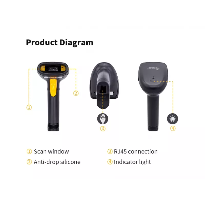 Ręczny skaner kodów kreskowych Equip USB 1D z podstawką LED przewodowy 1,8 m