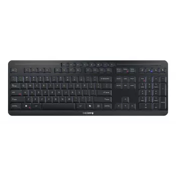Klawiatura Cherry Stream ultimate — Pełnowymiarowa USB, RF Wireless i Bluetooth, QWERTY angielska, podświetlenie LED, czarna