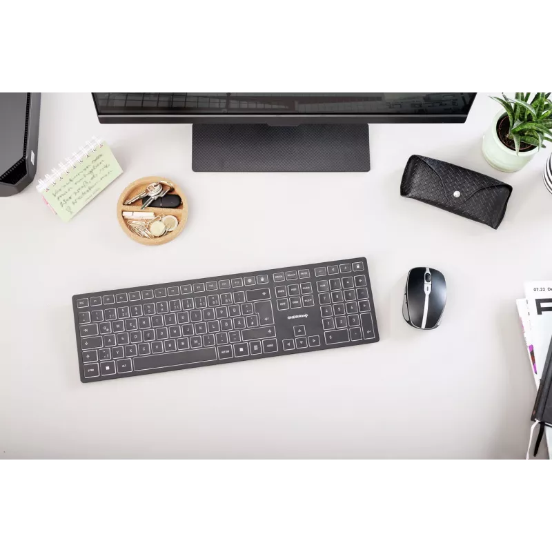 CHERRY KW 9100 cienki klawiatura Uniwersalna RF Bezprzewodowa + Bluetooth Czarna