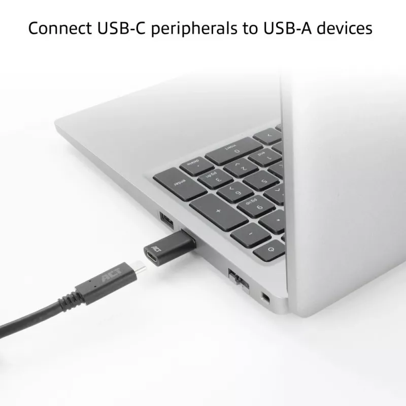 Adapter USB-A męski na USB-C żeński ACT AC7376 czarny