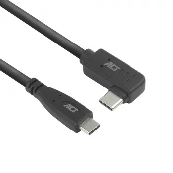 ACT USB 3.0 10Gbps 60W USB Type-C (prosty) do USB Type-C (kątowy lewy/prawy) Kabel, 0,5 metra