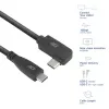 ACT USB 3.0 10Gbps 60W USB Type-C (prosty) do USB Type-C (kątowy lewy/prawy) Kabel, 0,5 metra