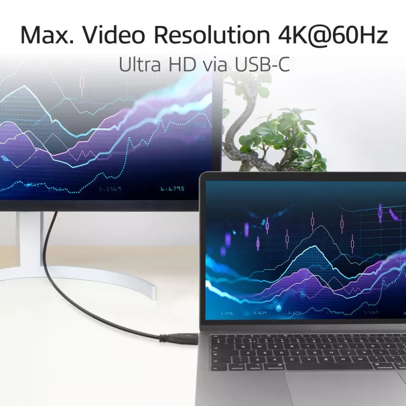 ACT USB 3.0 10 Gb/s 60 W USB Type-C (prosty) do USB Type-C (kątowy góra/dół) kabel, 2 metry