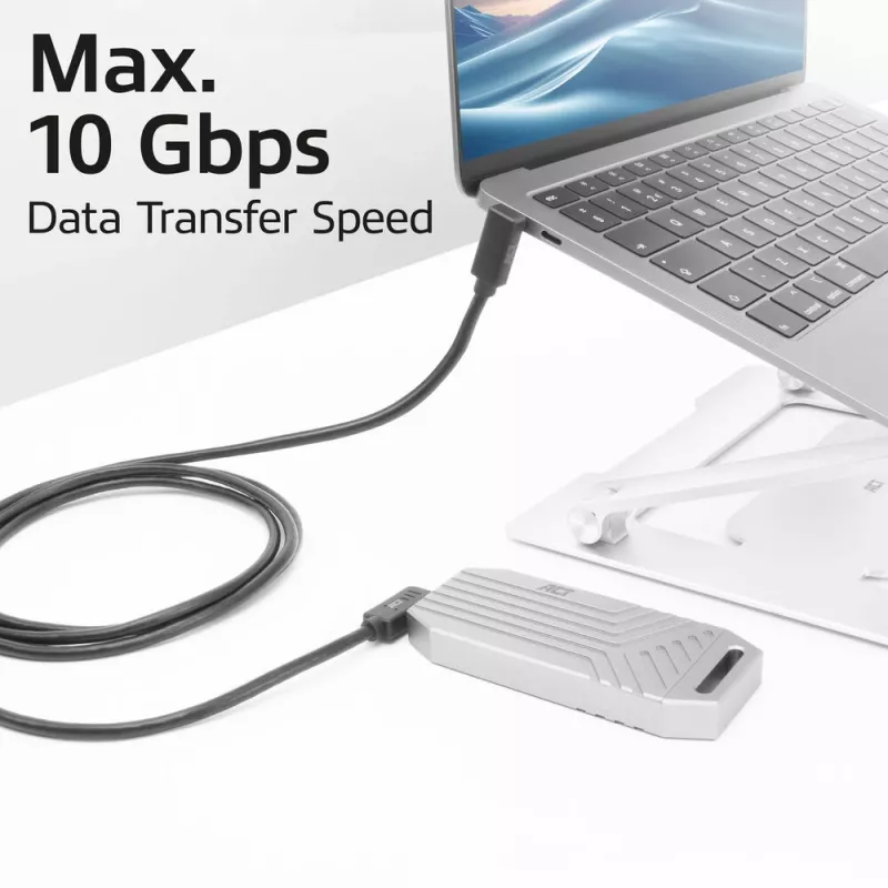 Kabel ACT USB 3.0 10Gbps 60W USB Type‑C (lewo/prawo kątowy) do USB Type‑C (góra/dół kątowy), 0,5 metra