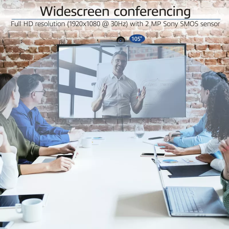 ACT Kamera konferencyjna Full HD z mikrofonem, panoramowaniem, pochylaniem i zoomem