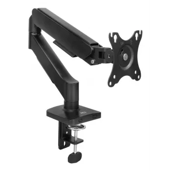 Ramię monitora ACT dla ekranów 35 cali, sprężyna gazowa, pojedynczy monitor, zacisk/przelotka, do 9 kg, VESA 75x75–100x100, pochylenie ±45°, czarny