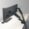 ACT Ramię do monitora 35 cali, sprężyna gazowa, 2 monitory, Essentials, Zacisk/Przelotka, 18 kg, 43,2 cm (17 cali), 88,9 cm (35 cali), 100 x 100 mm, Czarny