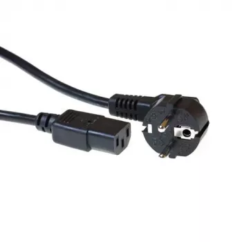 ACT Powercord złącze sieciowe CEE 7/7 męski (kątowy) - C13 czarny 1 m