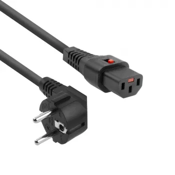 ACT Powercord CEE 7/7 męski (kątowy) - C13 IEC Lock czarny 5 m, EL269S
