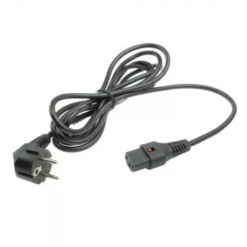 ACT Powercord CEE 7/7 męski (kątowy) - C13 IEC Lock czarny 5 m, EL269S