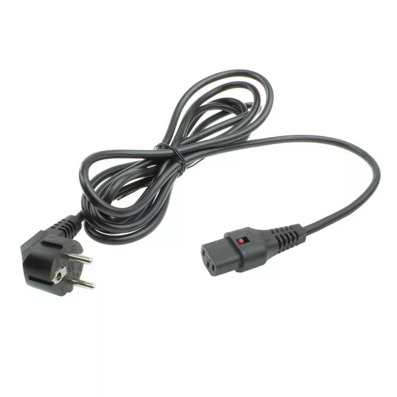 ACT Powercord CEE 7/7 męski (kątowy) - C13 IEC Lock czarny 5 m, EL269S