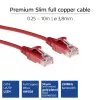 ACT Czerwony 3 metry LSZH U/UTP CAT6 cienki kabel krosowy do centrów danych z bezryglowymi złączami RJ45
