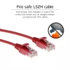 ACT Czerwony 3 metry LSZH U/UTP CAT6 cienki kabel krosowy do centrów danych z bezryglowymi złączami RJ45