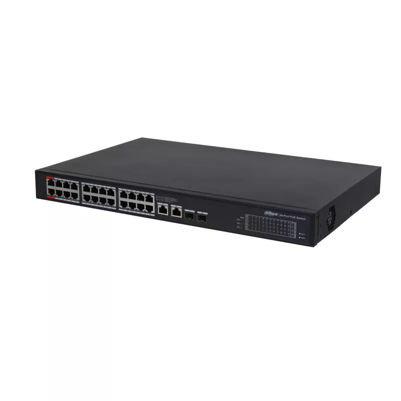 Dahua Technology Przełącznik sieciowy PoE 24-porty 1000M/ PFS3228-24GT-360-V2 DAHUA Niezarządzalny L2 Gigabit Ethernet (10/100/1000) Power over Ethernet (PoE) Czarny