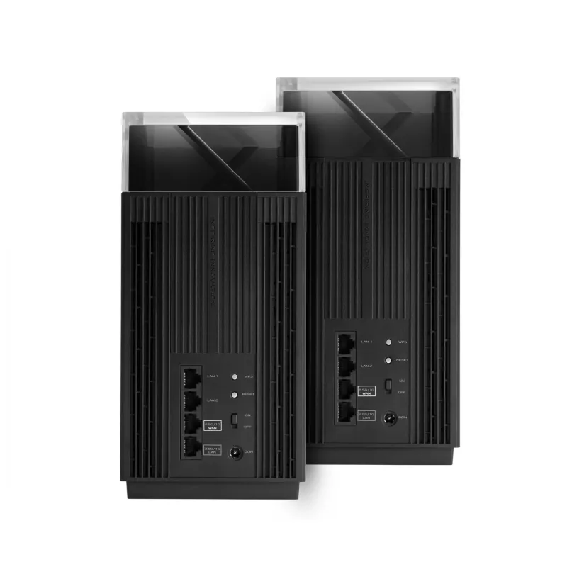 ASUS ZenWiFi Pro XT12(2-PK) Trójpasmowy (2.4 GHz / 5 GHz / 5 GHz) Wi-Fi 6 (802.11ax) Czarny 4 Wewnętrzne