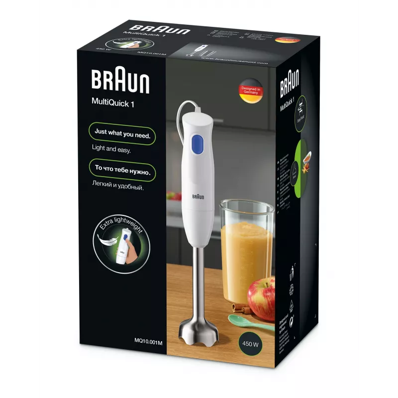 Braun MultiQuick 1 MQ10.001M 0,6 L Blender ręczny 450 W Niebieski, Biały