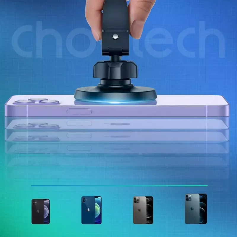 Magnetyczny uchwyt samochodowy na telefon CHOETECH do iPhone 12, kompatybilny z deską rozdzielczą/nawiewem, kompaktowy montaż