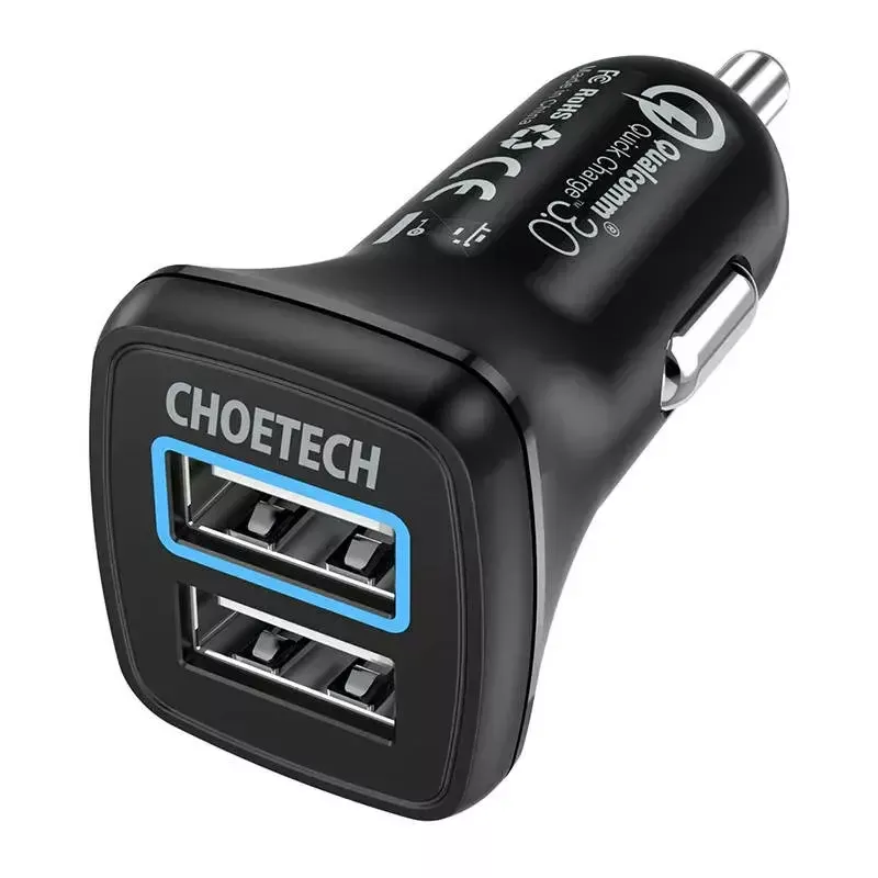 Ładowarka sieciowa CHOETECH C0051 dual USB-A 36W QC3.0, czarna