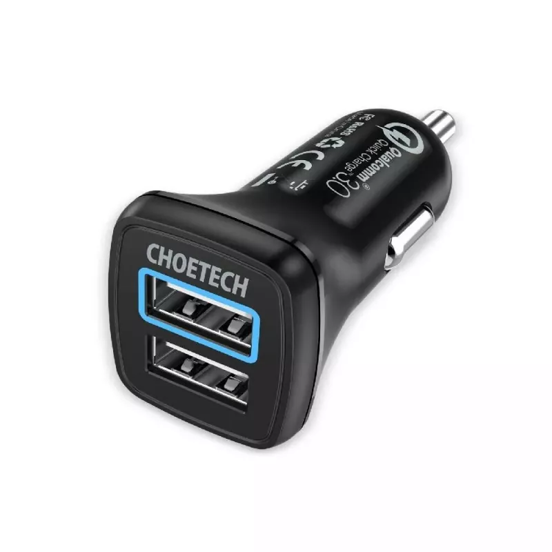 Ładowarka sieciowa CHOETECH C0051 dual USB-A 36W QC3.0, czarna