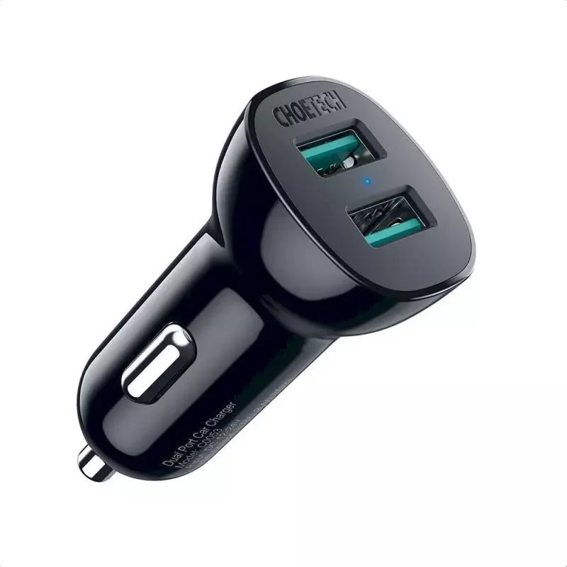 Ładowarka sieciowa CHOETECH C0051 dual USB-A 36W QC3.0, czarna