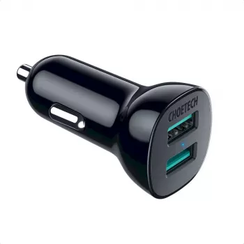 Ładowarka sieciowa CHOETECH C0051 dual USB-A 36W QC3.0, czarna