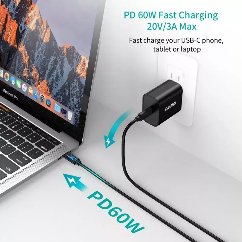 Kabel USB Choetech CC0002 USB 2.0 1 m USB-C Czarny