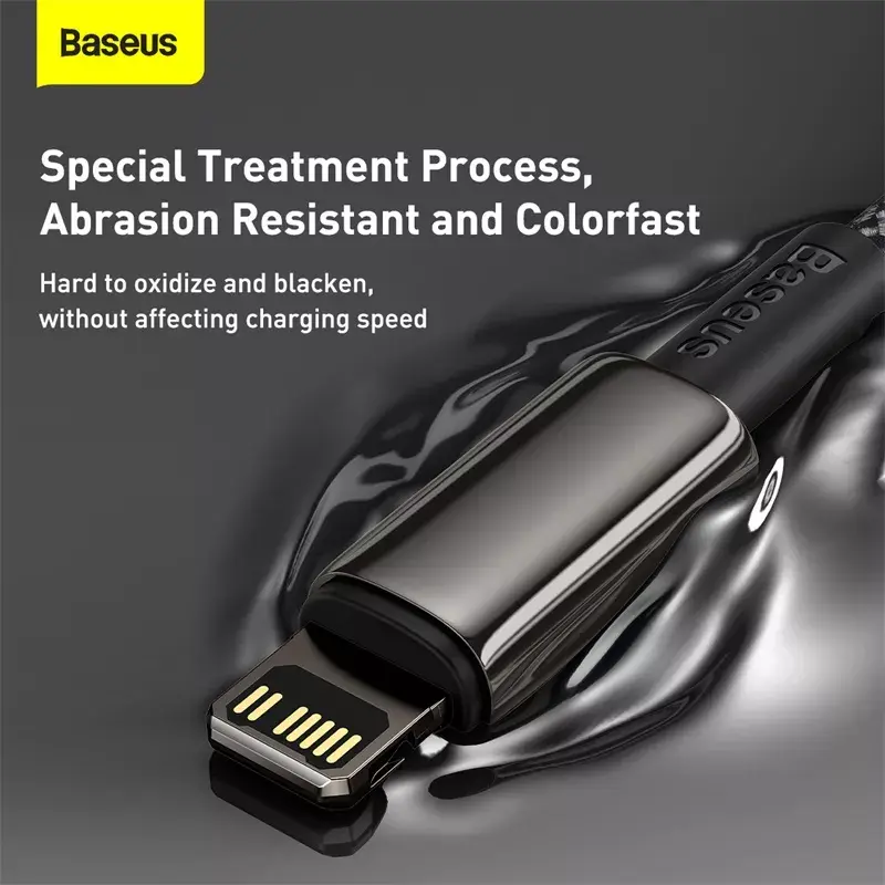 Kabel Baseus Tungsten Gold 1 m Czarny Lightning na USB C