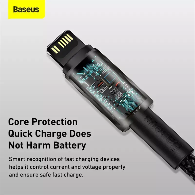 Kabel Baseus Tungsten Gold 1 m Czarny Lightning na USB C