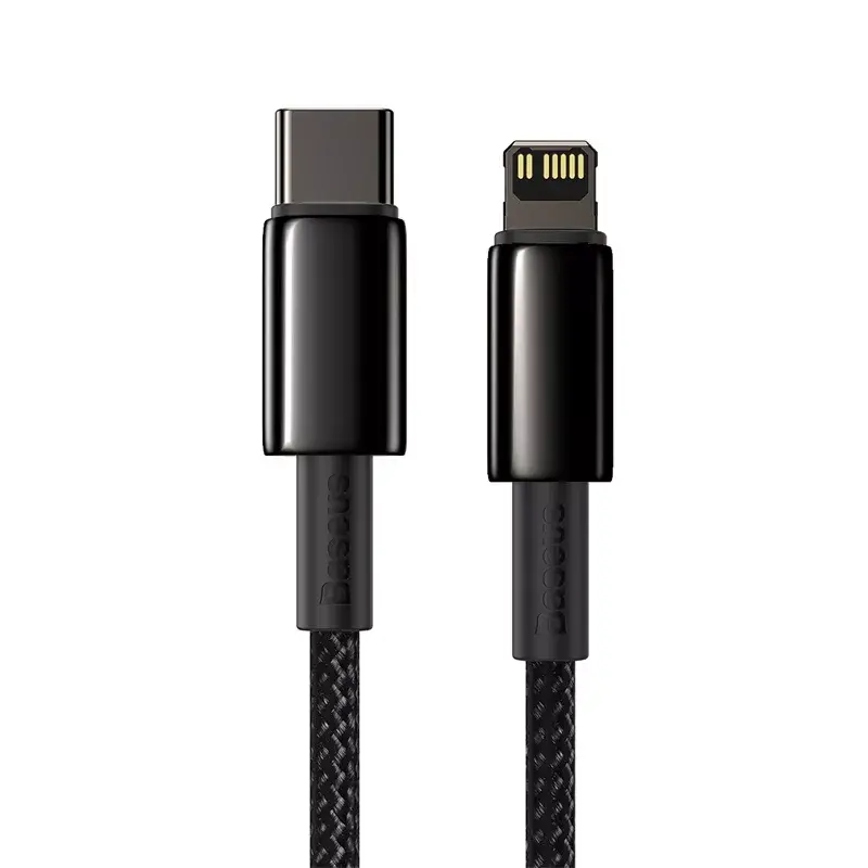 Kabel Baseus Tungsten Gold 1 m Czarny Lightning na USB C