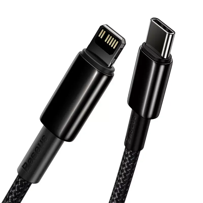 Kabel Baseus Tungsten Gold 1 m Czarny Lightning na USB C