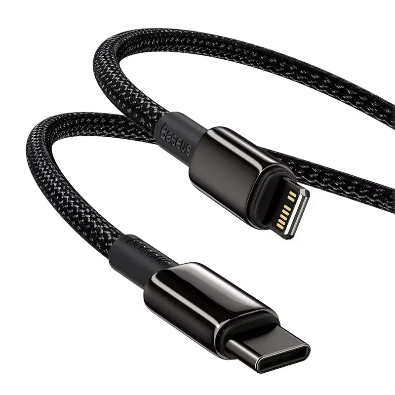 Kabel Baseus Tungsten Gold 1 m Czarny Lightning na USB C